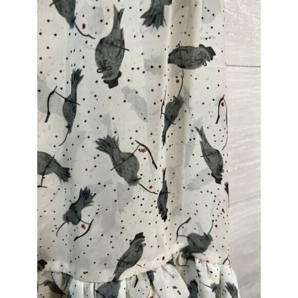 Mimi‎ Chica White Gray Bird Pattern Sleeveless High Low Top Small - Picture 5 of 5